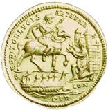 A gold coin with a person's face on it

Description automatically generated with low confidence