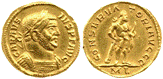 A close-up of the front and the back of a coin

Description automatically generated